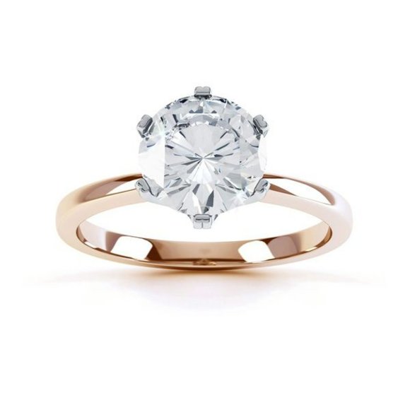 IGI 1.50CT Six Claw Round Solitaire Diamond Engagement Ring In 14k Gold,H-VS1 - Picture 5 of 12